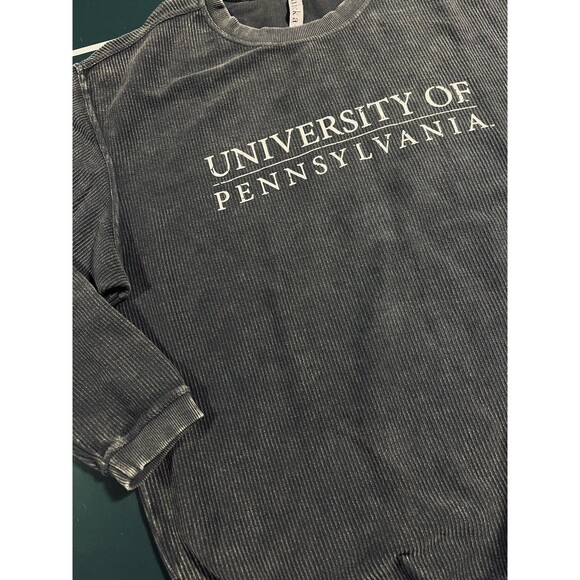 University Of Pennsylvania Penn Pullover Crew Distressed Sweatshirt MEDIUM Ivy - Picture 1 of 6